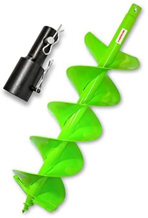 WERHE® Profi Bohrer Starker Stahl, Erdbohrer für bohrmaschine 200 mm Doppel-Welle extrem robust mit Stihl Adapter - Pfahlbohrer Brunnenbohrer präzise Bohrspitze.