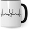 Tasse à café avec stéthoscope, cadeau pour médecin et médecin, docteur et docteur avec motif de battement de cœur, médecine humaine, médecine médicale, étudiant en médecine, idée cadeau
