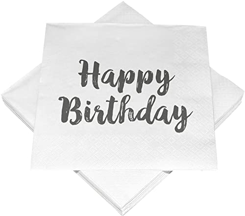 HEKU 100 Servietten, 3-lagig, 33x33cm, Happy Birthday I Saugstark und praktisch verpackt I Hergestellt in Europa I Ideal für besondere Anlässe