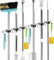 3 Holders+4 Hooks 2 Pack Broom Holder Wall Mounted with Nails Installation, Heavy Duty Stainless Steel Mop Holder, Brush Mop and Broom Storage Self Adhesive