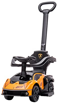 Rutschauto mit Griff Lamborghini Essenza SC V12 Orange Milly Mally kinderspielzeug ab 1 Jahr lauflernwagen Baby rutschauto ab 1 Jahr Bobby car Stange Baby Auto
