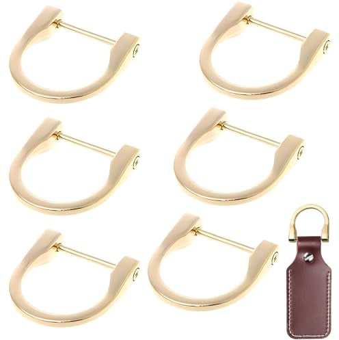 cailiya 6 Stück Metall D-Ring,Schnallen mit D-Ring-Schraube,1.46 abnehmbare Tasche Strap Haken für Handtasche und Geldbörse(Gold)
