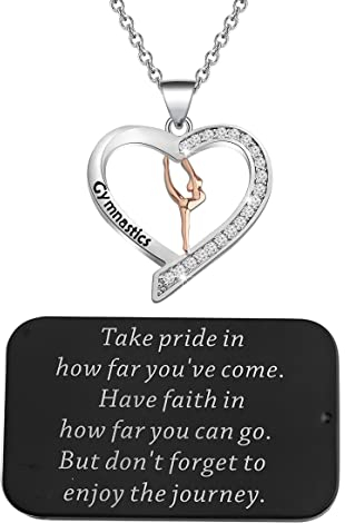 ENSIANTH Gymnastik-Halskette, Geschenk für Turner, Damen, Mädchen, mit inspirierender Box, Edelstahl Kupfer