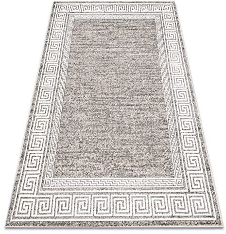 rugsx Teppich Mateo 8033/944 Modern griechisch, Rahmen - Strukturell grau/beige 160x220 cm