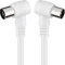 Levitantes Cavo TV 5 metri full HD cavo coassiale antenna angolare 90 gradi per TV e radio, spina maschio a femmina, cavo bianco dritto