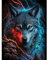 MXJSUA Loup Bricolage Diamond Painting, 5D DIY Diamant Painting Kit Complet, Peinture Diamant Artisanat Strass Painting pour Adultes, Enfants, Décoration Intérieur 30x40cm
