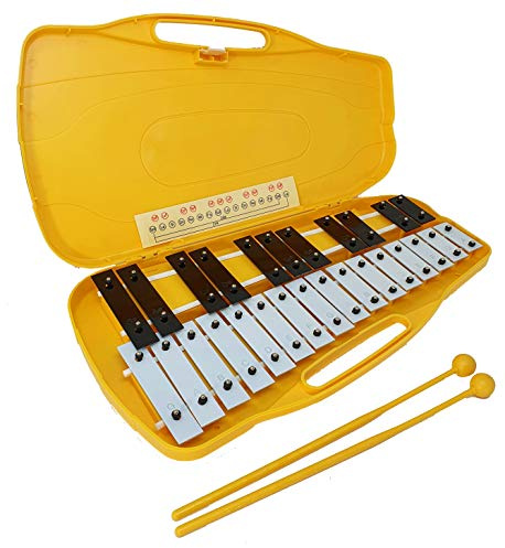 Rockstar - Glockenspiel Carrillon Metalofono Xilofono DG27N2 Cromático, 27 Teclas y Mazas Para Niños Pequeños, Instrumento Musical, Regalo Escolar - Rockmusic