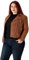 URBAN 5884 Plus Size MIKA Damen Lederjacke, Herbstjacke aus weichem und strapazierfähigem echtem Lammfell, Damenjacke im Biker-Stil für die kurvige Figur, Cognac, 54