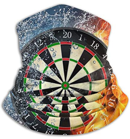ReesEt Dart Board Target Ice Fire Halsmanschette, weiche Gesichtsbedeckung, Halswärmer, Schlauch, halbe Gesichtsmaske, Schal, Sturmhaube für Outdoor-Sportarten