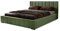MARPUR Polsterbett Nero mit Kopfteil, 200x200 cm, Doppelbett mit Bettkasten und Lattenrost aus Holz, Velourstoff: Grün