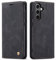 QLTYPRI Hülle für Samsung Galaxy S24, Vintage Dünne Handyhülle mit Kartenfach Geld Slot Ständer PU Ledertasche TPU Bumper Wallet Case Flip Schutzhülle Kompatibel mit Samsung Galaxy S24 - Schwarz
