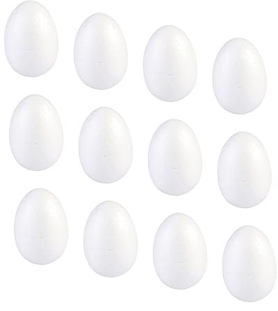 DRESSOOS 25stücke Graffiti Eier Weiße Styroporeier Für Bastelprojekte Für Kreative Dekoration Zu Ostern Hochzeiten Und Feiern