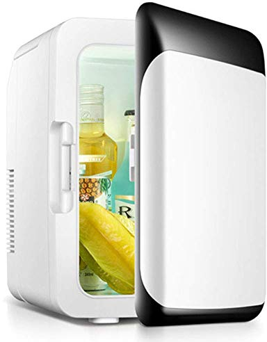 Suuim Mini réfrigérateur, réfrigérateur-congélateur pour Chambre à Coucher sous Le comptoir, réfrigérateur Personnel Compact Portable, Chauffage des Aliments (Noir)