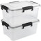 Fosly 2-pack 10 Liter Clear Storage Containers, Plastic Boxes with Sealed Circle and Lids