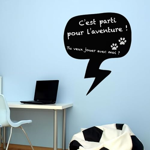 Ambiance Sticker Kreidetafel – Wandaufkleber, selbstklebend, abwischbar, Sprechblase, 50 x 40 cm