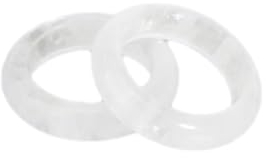 Steinringe – Naturstein-Kreisring, rosa Quarz-Bergkristall-Ringe für die Herstellung von DIY-Anhänger-Halsketten-Schmuck, Mann und Frau, weißer Kristall, Bohrungsgröße 17 mm