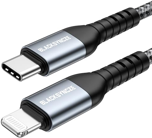 BLACKSYNCZE Cable USB C a iPhone, 1M [Certificado MFi] Cable iPhone Cable Cargador PD 20W Cable USB Tipo C a iPhone para iPhone 14 13 12 11 Pro Max 13 12 Mini XR XS X 8 8 Plus 7 6s Plus 5s 5 SE 2020