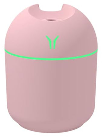 YUHAOTIN Portable Mini Spray Mist Humidifier,Car Humidifiers With Colorful Night Light,Portable Small Room Humidifier,USB Desktop Air Humidifier For Office Bedroom,220ml Capacity 2 Mist Modes (pink)