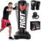 JUOIFIP Freistehender Boxsack Erwachsene, Standboxsack mit Pumpe und Boxhandschuhe, Boxing Set für Kickboxen Kampfsport MMA Dummy Muay Thai Home Gym Training