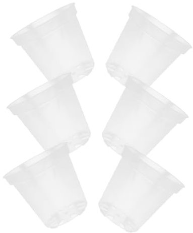 Toddmomy 6 Pièces Transparent Pot de Fleurs Plastique d'orchidées Petits Pots de Fleur Interieur orchidée Transparent extérieur Plante