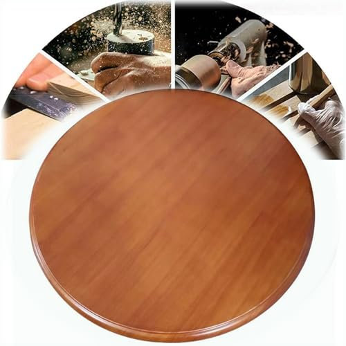 Large 24 inch Wooden Lazy Susan Turntable for Dining Table Rotating Serving Tray with Smooth Silent Operation Begonia Color Ideal for Big Family Dinners and Parties