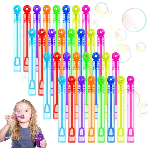 ZALAON 32 Stück Seifenblasen,8 Farben Rose Seifenblasen,mitgebsel Kindergeburtstag,Mitbringsel Kinder 3 Jahre,Kleine Geschenke für Kinder