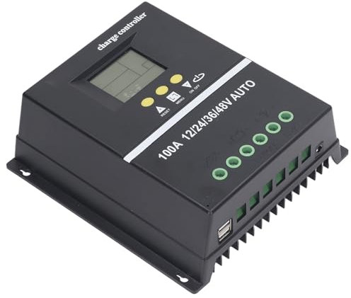 Contrôleur de Solaire Double Usb 100a Mppt, Régulateur pour Panneau Solaire 12v 24v 36v 48v, écran Lcd rétroéclairé pour Alimentation Domestique