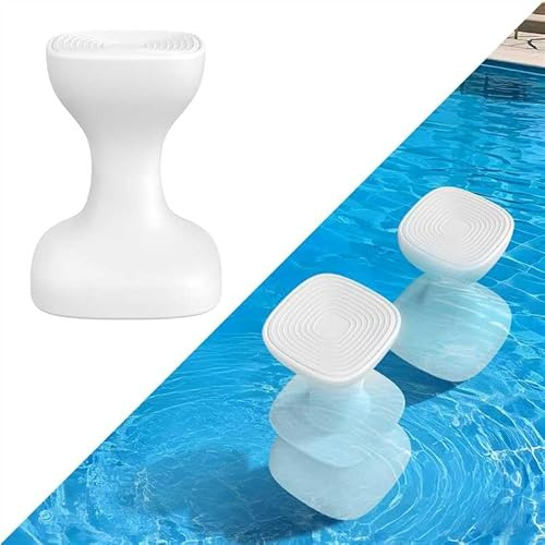 Aquenelle Taburetes de piscina de 61 cm para subacuática, taburetes de piscina preponderados con reposapiés, muebles de patio impermeables con patas ajustables para asientos junto a la piscina para