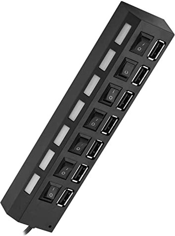 7 Port USB Hub, USB 2.0 Hub Splitter 2.0 7 Port Hub, Multi-Level Keyboard Protector Printer