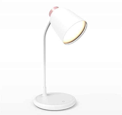 Lampe de Travail Lampe De Bureau Rechargeable Protection Des Yeux Lampe De Lecture Alimentée Par USB Décoration Moderne À Intensité Variable Lampe De Table Tactile Veilleuse Lampe de Chevet(Rose gold)