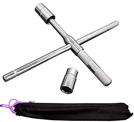 Jiqoe Verbesserter Schraubenschlüssel für Kreuzradschlüssel, 17, 19, 21, 23 mm, Autoreifen, Schraubenschlüssel, Reifenentfernungswerkzeug, Härte 25–35 HRC