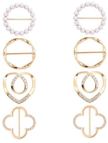 Lot de 8 broches et épingles élégantes pour femme - Style vintage - Aspect doré - Broches élégantes pour vêtements, vestes, broches polyvalentes - Pour mariage et quotidien