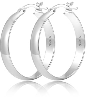 VEEDOFA Silberne Ohrringe für Damen, Hypoallergene Leichte Große Sterling Silber Ohrringe, Nicht Anlaufender Schmuck Geschenk