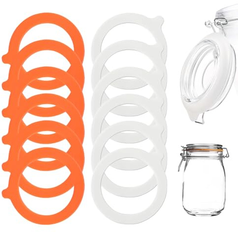 12 Piezas Anillos de Goma para Conservas, Juntas de Silicona de Repuesto, 95 X 73 mm, Juntas de Goma Para Tarros de Vidrio, Anillos de Sellado Para Botellas, Adapta a Tarros de Albañil