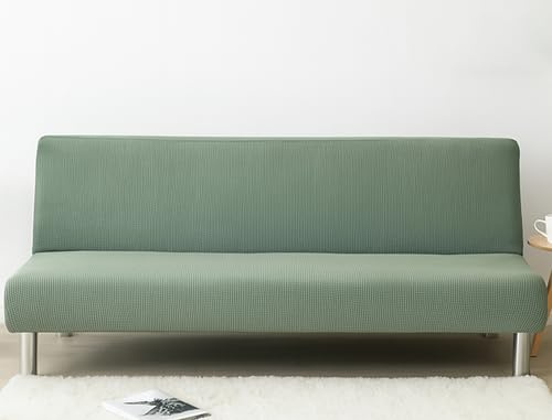 Sofaüberzug ohne Armlehnen, elastischer Überwurf für klappbares Sofa ohne Armlehnen, waschbarer Schutz für 2/3 Sitze, ideal für Haushalte mit Haustieren oder Kindern, 14 Farboptionen (Piniengrün, 120
