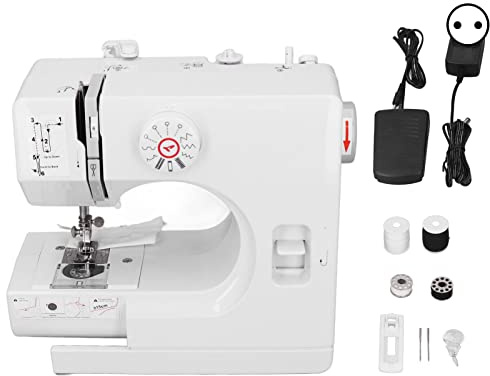 Mini-Nähmaschine, 12 Stiche, elektrisch, tragbar, multifunktional, Tisch-Nähmaschine mit Geschwindigkeitsregelung, Rohr-Nähfunktion für den Heimgebrauch, DIY-Schneiderei, Kleidung