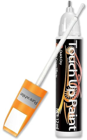 White Touch Up Paint Pen for Cars, 2 in 1 Car Scratch Remover Pen, Quick & Easy Car Scratch Repair Precision Application, Fast-Drying, Durable Formula for Minor Automotive Scratches, Long-Lasting