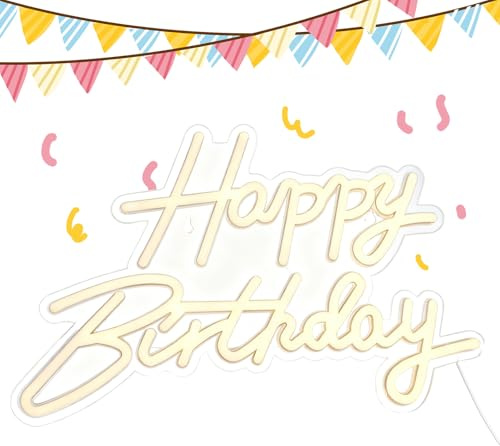 Letrero de feliz cumpleaños, decoración artística iluminada con LED – Cartel luminoso de feliz cumpleaños | para niños, niñas, adolescentes, hombres, mujeres, adolescentes, casa, apartamento