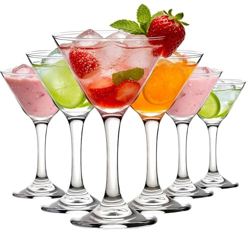 MYKAGS Gläser Set 6-teilig, Martini-Gläsern 160 ml Cocktailgläser mit Stiel für Martini-Cocktails, Mixgetränke, Elegante Partygläser