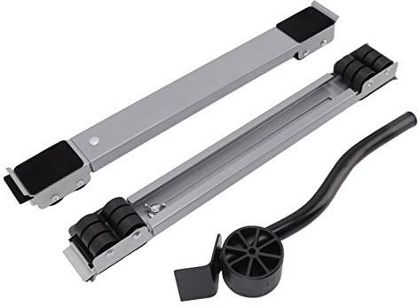 SIXRUN Heavy Duty Appliance Rollers Iron Extendable Appliance Sliders 300kg Capacity 24 Wheel Retractable Base with Pry Bar and Brakes for Washing Machine Refrigerator Furniture