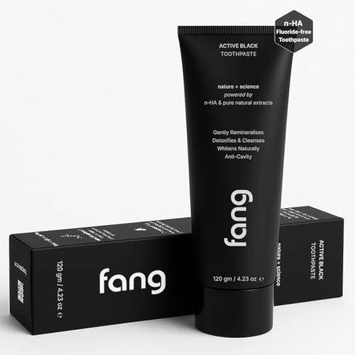 Fan'g Activated Charcoal Toothpaste | Teeth Whitening | Fights Cavities, Gum Diseases & Bad Breath | SLS & Chemical Free | Vegan 120GM (Activated Charcoal)