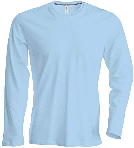 Kariban Herren T-Shirt Langarm Rundhals, Skyblue, XXL