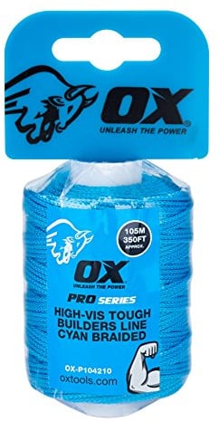 OX Pro Tough Nylon Braided Builders Line 105m / 350ft - Cyan