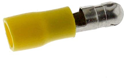 Lumonic 25x Rundstecker 4,0-6,0mm² | Gelb, 5mm | Rundstecker für Rundsteckhülsen 5mm | Kabelverbinder, Kabelschuhe isoliert | KFZ, Motorrad, Elektrik