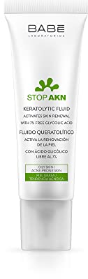 Laboratorios Babé - STOP AKN Fluido Queratolítico 30 ml | Para Piel Grasa | Tratamiento Facial Acné | Ácido Glicólico | Renovación Celular | Disminución de Marcas y Cicatrices | Quitar Marcas de Acné