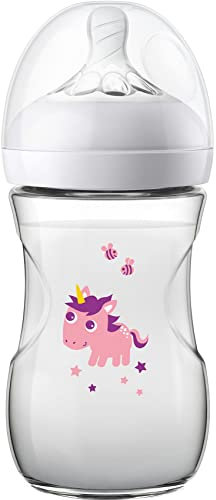 Philips Avent Natural Feeding Bottle With Unicorn Design, 260ml (Model SCF070/25)