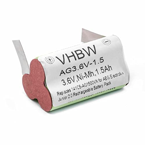 vhbw NiMH batteria 1500mAh (3.6V) compatibile con aspirapolvere home cleaner AEG/Electrolux Junior 2.0