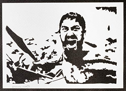 moreno-mata Echtes Handgemachtes Graffiti 300 Filme Aesthetic Poster & Kunstdrucke Bilder König Leonidas Plakat Handmade Deko Wandbilder Wohnzimmer Wanddeko Geschenke für Männer und Frauen