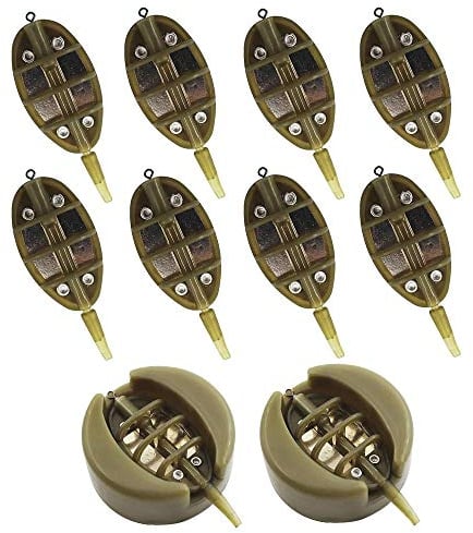 10 Pcs Fishing Inline Feeders with Quick Release Mould (plastic)