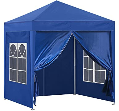 CLIPOP Pop Up Pavillon 3 x 3 m, Outdoor Faltpavillon mit 4 Seitenwänden und Tragetasche, UV-Schutz Gartenpavillon für Hochzeit, Outdoor, Camping, Strand